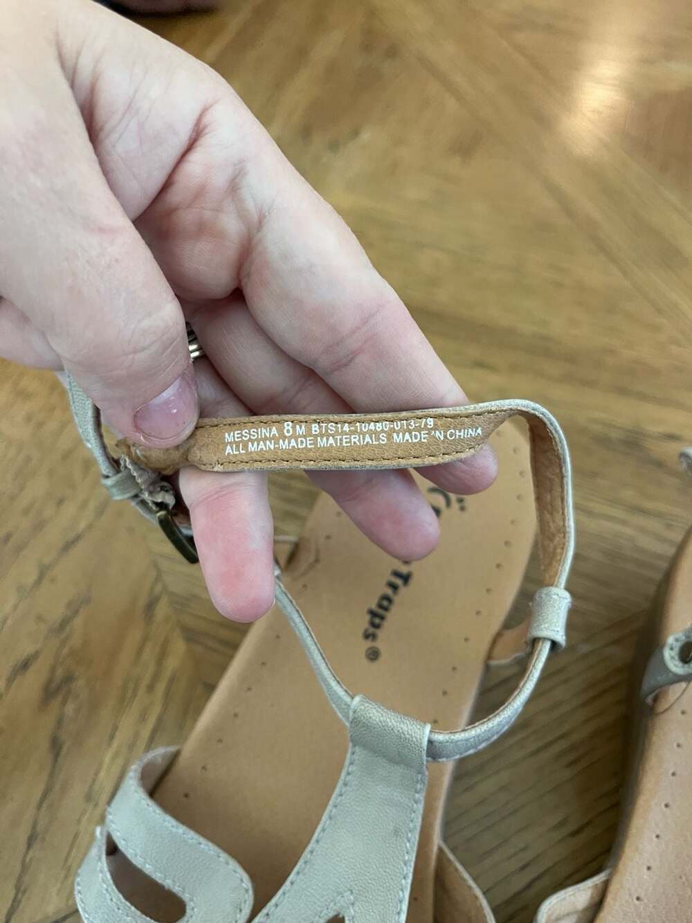 Bare Traps Messina Comfort Wedge Sandals Taupe Strappy Ankle Strap 8M - Picture 4 of 9